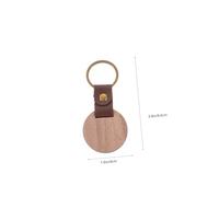 WEKAMOS 4pcs Wooden Keychain Blanks Leather Round DIY Key Rings Sturdy Craft Tags for Car House Keys Anniversary Father Mother Day