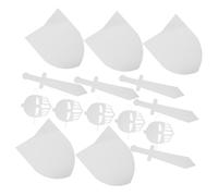 WEKAMOS 5 Sets DIY Medieval Knight Role Play Gear with Paintable Cardboard Shield Sword Mask Lightweight Friendly Fantasy Dress Up Accessories for Halloween Parties and