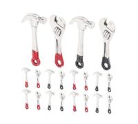 WEKAMOS 5 Sets Miniature Dollhouse Repair Tools Set Metal Mini Wrenches and Hammers for Pretend Play for Dollhouse Maintenance and Decoration Accessories