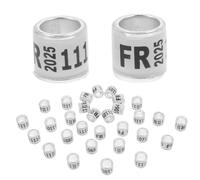 WEKAMOS 50 Pcs Aluminum Pigeon Foot Rings for Poultry Identification Adjustable Leg Bands for French Racing Pigeons Standard Fade Resistant Bird Accessories