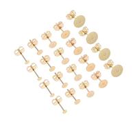 WEKAMOS 50 Set Stainless Steel Earring Studs Backs Flat Round Posts for DIY Jewelry Making Everyday Wear Versatile Crafting Supplies for Creative Projects