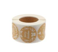 WEKAMOS 500pcs 1.5-inch Round Merry Christmas Stickers Roll, Holiday Packing Sealing Labels, DIY Festive Adhesive Decals for Decoration