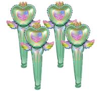 WEKAMOS 50Pcs Creative Fairy Wand Foil Balloons for Party Decorations Handheld Inflatable Cartoon Balloons for Birthdays Bridal Showers Festivals Indoor Outdoor Use