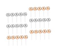 WEKAMOS 50pcs Foam Balls Cake Picks Decorative Dessert Toppers for Birthday Party Silver Gold Color Easy to Insert Cake Accessories for Cupcakes Table Centerpieces and Fruit Arrangements