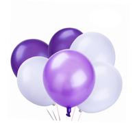 WEKAMOS 50pcs Heart Latex Balloons Matte Finish White Purple Dark Purple Party Decorations for Weddings Birthdays Bridal Showers and Festive Events