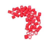 WEKAMOS 50pcs Plastic Pigeon Leg Bands 8mm Blank Identification Rings for Racing Doves and Pigeons Bird Health Supplies Red Color
