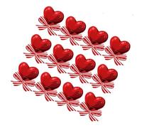 WEKAMOS 50pcs Red Heart Lollipop Paper Cards DIY Wrapping Bowknot Decoration for Candy Packaging Premium Paper Message Cards for Wedding Festival Party Crafts and Sweet Treat Holders