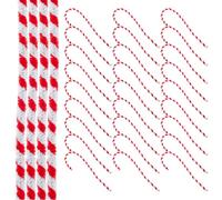 WEKAMOS 50pcs Two-Tone Red and White Chenille Stems Flexible Twistable Plush Craft Sticks for DIY Handcraft Art Educational Material for Preschool Kindergarten Projects
