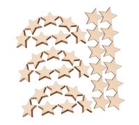 WEKAMOS 50pcs Wooden Star Cutouts for Crafts Unfinished Five-Pointed Wood Stars DIY Decorations for Christmas Ornaments Winter Wedding Table Scatter and Holiday Crafting