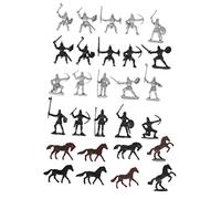 WEKAMOS 56Pcs Medieval Soldiers Model Knights Horses and Warriors Figurines for Engaging Army for Birthdays Christmas and Holidays