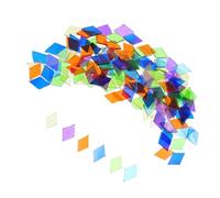 WEKAMOS 580pcs Rhombus Glass Mosaic Tiles for DIY Crafts Thin Geometric Art Decor Pieces for Wall Candle Holder Tiling Projects Easy Installation Creative Glass Tiles for Handmade Mosaic