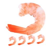 WEKAMOS 5Pcs Artificial Shrimp Decoration Seafood Model Realistic Fake Food for Party Prank Restaurant Display Photography Prop