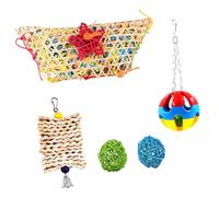 WEKAMOS 5PCS Chicken Feeder Set Hanging Chew and Pecking for Hens Parrots with Natural Safe Materials for Coop Entertainment Random Color