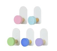 WEKAMOS 5pcs Colorful Wall-Mounted Coat Hooks for Self-Adhesive Household Storage Hangers for Kitchen Bathroom Bedroom No-Drill Back Door Holder for Jackets Hats Towels and Accessories