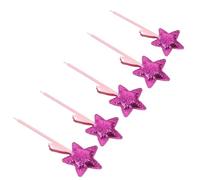 WEKAMOS 5pcs Glitter Star Ballpoint Pens PU Material Gel Ink Cute Cartoon Design Comfortable Grip for Students Writing Journaling Homework