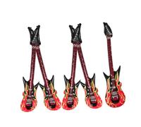 WEKAMOS 5pcs Inflatable Flame Electric Guitar with Safety Valve Lightweight PVC for Music Party Props Rock and Roll Birthday Decorations