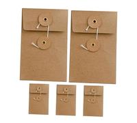 WEKAMOS 5pcs Kraft Paper Envelopes with Secure String Tie Closure Vintage Handmade Document Storage Bags for Wedding Invitations Greeting Cards and Multi Purpose Use