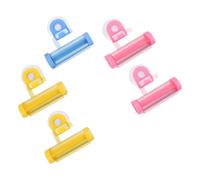 WEKAMOS 5pcs Plastic Toothpaste Extruder Tube Squeezer with Suction Cup Sturdy Polypropylene Bathroom Supplies for Home Use Random Color