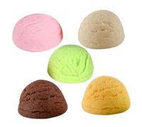 WEKAMOS 5pcs Reusable Lifelike Artificial Ice Cream Balls Pvc Material for Cabinet Display and Food Samples, Decorative Ice Cream Props for Showcase and Dessert Shops