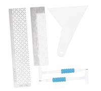 WEKAMOS 5pcs Tool with Non Stick Rulers and Fix Tools Rhinestone Embroidery Ruler for Precise Alignment Includes Diamond Drill Pen for DIY Art Craft Projects