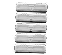 WEKAMOS 5pcs Transparent Plastic Rectangular Pen Case Single Slot Pencil Box Lightweight Break-Resistant Desk Organizer for Office School Home Use