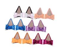 WEKAMOS 6 Pairs Glitter Bowknot Hair Clips for Cloth Material Cute Ear Hairpins Multi Color Sequin Decor Accessories for Birthday and Daily Hairstyles