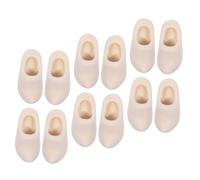WEKAMOS 6 Pairs Miniature Wooden Dutch Doll Shoes Unfinished Clogs for DIY Crafts Authentic Retro Design for Dollhouse Decorations and Miniature Scene Creative Displays