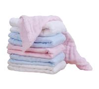 WEKAMOS 6 Pcs Pure Cotton Nursing Towels Versatile Facecloths Soft Absorbent Towels for Boy Girl White Blue Pink for Feeding Cleaning