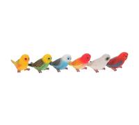 WEKAMOS 6 Pcs Realistic Parrot Bird Figurines Plastic Animal Models with Lifelike Details for Educational Play and Home Decor Creative Bird Simulation for Nature Lovers and Party