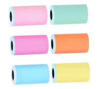 WEKAMOS 6 Rolls Mini Thermal Printer Paper Self-Adhesive Sticker Labels for Portable Printers Multi-Color Photo Label Paper for Office and School Use