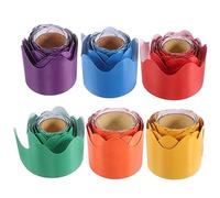 WEKAMOS 6 Rolls Self Adhesive Wave Bulletin Board Borders Classroom Decor Trim Red Green Blue Purple Yellow Orange for Chalkboard Whiteboard Decoration