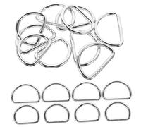 WEKAMOS 60Pcs Bright Silver Metal D Rings for Purse Hardware Iron Buckle with Reusable Purse Rings for Bag Making Handbag Belts Pet Collars and DIY Crafts