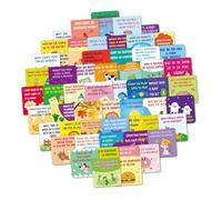 WEKAMOS 60pcs Cartoon Lunchbox Joke Cards for Mini Handwritten Encouragement Notes Fun Game Cards for School Lunch Bags and Parties Adorable Illustrated