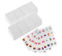 WEKAMOS 65pcs National Flag Mahjong Tiles Portable Plastic Country Sticker Game with Simplified Rules Educational and Fun for Adults Family Travel Picnic