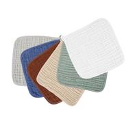 WEKAMOS 6pcs Absorbent Burp Cloths Soft Muslin Washcloths for Newborns High Absorbency Cotton Accessories Gentle Sensitive Skin Multi-Functional Spit up Rags