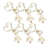 WEKAMOS 6Pcs Angel Wings Key Ring Premium Alloy Hanging Keychains for Shower Favors Party Decorations and Stylish Charm Pendants