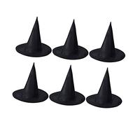 WEKAMOS 6pcs Black Wizard Hat Costume Accessory for Halloween Party Cosplay for Witch Role Play at Various Occasions Friends