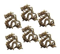 WEKAMOS 6pcs Brass Dragon Keychain Charms Antique Chinese Style Bag Hanging Decorations DIY Feng Shui Ornaments for Keys and Accessories