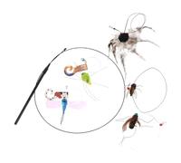 WEKAMOS 6pcs Cat Refills Interactive Kitten Reducing Boredom Interactive Play Plastic Steel 11.81x1.97x0.79in Realistic Bug Pattern for Indoor Cats at Home Kittens