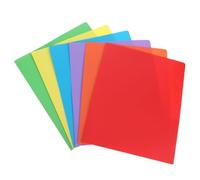 WEKAMOS 6pcs Color Plastic Pocket Folders with Prongs Two Pocket File Organizers for School Office Document Storage Water Resistant Presentation Binders
