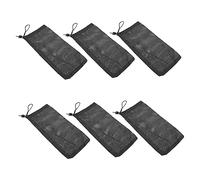 WEKAMOS 6Pcs Durable Polyester Filter Material Bags with Pulling String for Aquarium Black Mesh Filtering Pouch Prevents Media From Entering Filter System