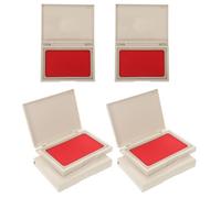 WEKAMOS 6pcs Large Quick Dry Ink Pads Red for Handprint Footprint Stamping Kit, Newborn Keepsake Inkpad for Arts and Crafts