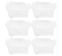 WEKAMOS 6Pcs Large White Plush Bear Clothes Set - Plush Bear Doll T-Shirts, Reusable Doll Costume for Decoration and Collectible Accessories
