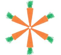 WEKAMOS 6pcs Large Woven Radish Pet for Rabbits and Small Animals, Natural Rope Chewing, Easter Bunny Comforting Props for Teething and Biting Play