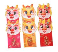 WEKAMOS 6Pcs Lunar Year Red Envelopes Traditional Dragon Money Pouches Creative Chinese Style Red Packets for Spring Festival Year Party Accessories