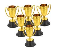WEKAMOS 6pcs Mini Plastic Trophies Gold Award Cups for Party Favors Competition Prizes Reward Events Bulk Small First Place Trophy Props for Boys