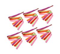 WEKAMOS 6pcs Multicolor Dance Ribbons Rainbow Gymnastics Streamers with Comfortable Non-Slip Wands Twirling Ribbons for Ballet Birthday Parties School Performances and Artistic Dancing