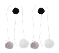 WEKAMOS 6pcs Plush Cat Hanging Sisal Balls with Elastic Rope Indoor Interactive Cat Playing Balls Kitten Scratcher Accessories for Trees in White Black and Grey