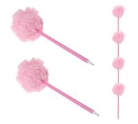 WEKAMOS 6pcs Plush Pom Pom Ballpoint Pens for Students Soft Fluffy Top for Comfortable Grip Creative Writing Stationery Set Motivational School Supplies for Back to School and Journaling