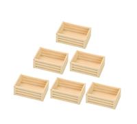 WEKAMOS 6pcs Scale Tiny Storage Crates Lightweight Mini Baskets for Miniature Houses Gardens and Micro Landscape Accessories